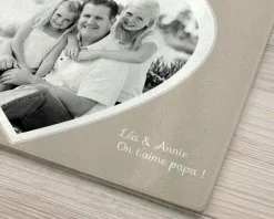 Planche à découper en verre personnalisée - Coeur Photo