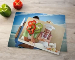 Planche à découper en verre personnalisée - Photo