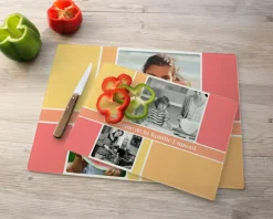 Planche à découper en verre personnalisée - Multi-photo