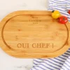Planche à découper ovale personnalisée en bois - Oui Chef