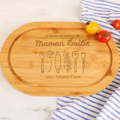 Planche à découper ovale personnalisée - Recette du Bonheur