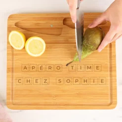 Planche à découper personnalisée avec couteau - Scrabble