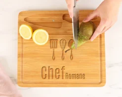 Planche à découper personnalisée avec couteau - Prénom
