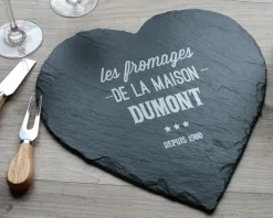 Plateau Ardoise cœur Gravé