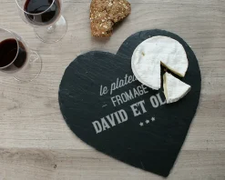Plateau Ardoise cœur Gravé