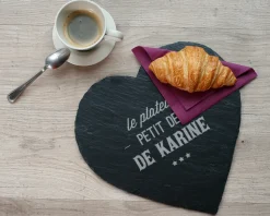 Plateau Ardoise cœur Gravé
