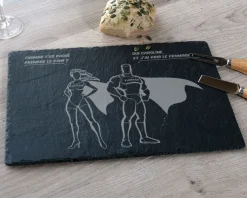 Plateau Ardoise Gravé - Super-Héros