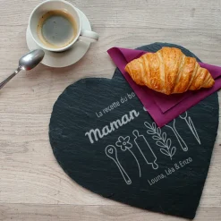 Plateau en ardoise personnalisé - Recette du Bonheur