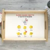 Plateau en bois personnalisé - Famille poussins