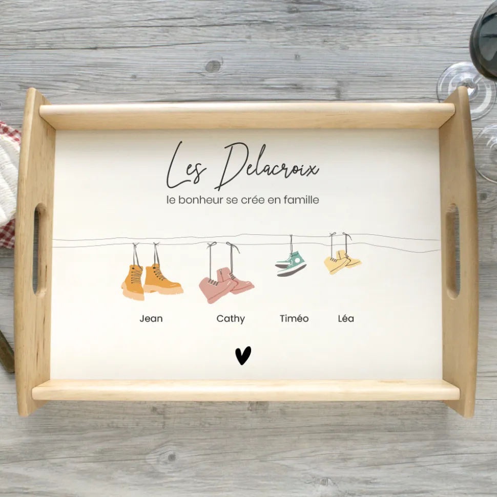 Plateau personnalisé - Famille Chaussures