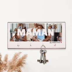Porte clés mural personnalisé - Multi photos famille