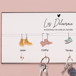 Porte clés mural personnalisé - Famille Chaussures