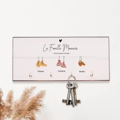 Porte clés mural personnalisé - Famille Chaussures