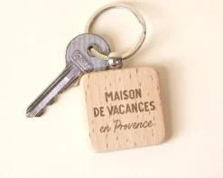 Porte-clés en bois personnalisé - Message