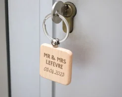 Porte-clés en bois personnalisé - Message