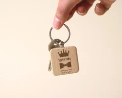 Porte-clés en bois personnalisé - Papa Royal