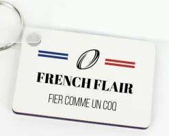 Porte-clés personnalisé - Bleu Blanc Rouge Rugby
