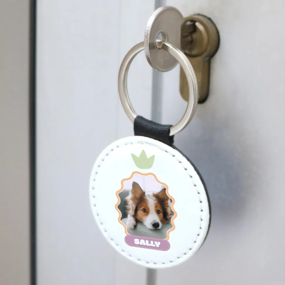 Porte-clés personnalisé en simili cuir - Pet Lovers Club
