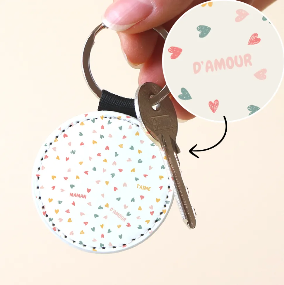 Porte-clés personnalisé en simili cuir - Message Secret