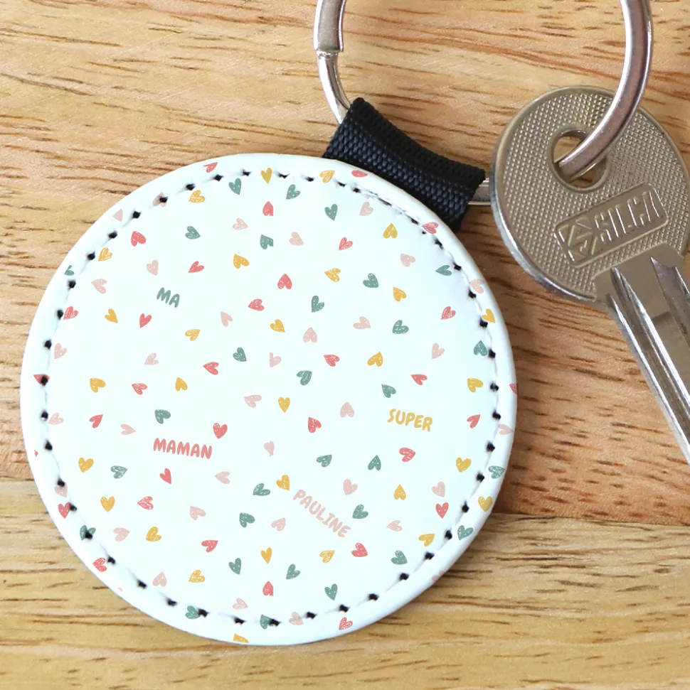 Porte-clés personnalisé en simili cuir - Message Secret