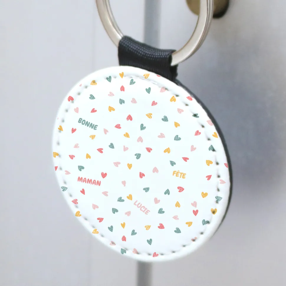 Porte-clés personnalisé en simili cuir - Message Secret