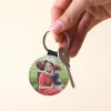Porte-clés photo personnalisé en simili cuir