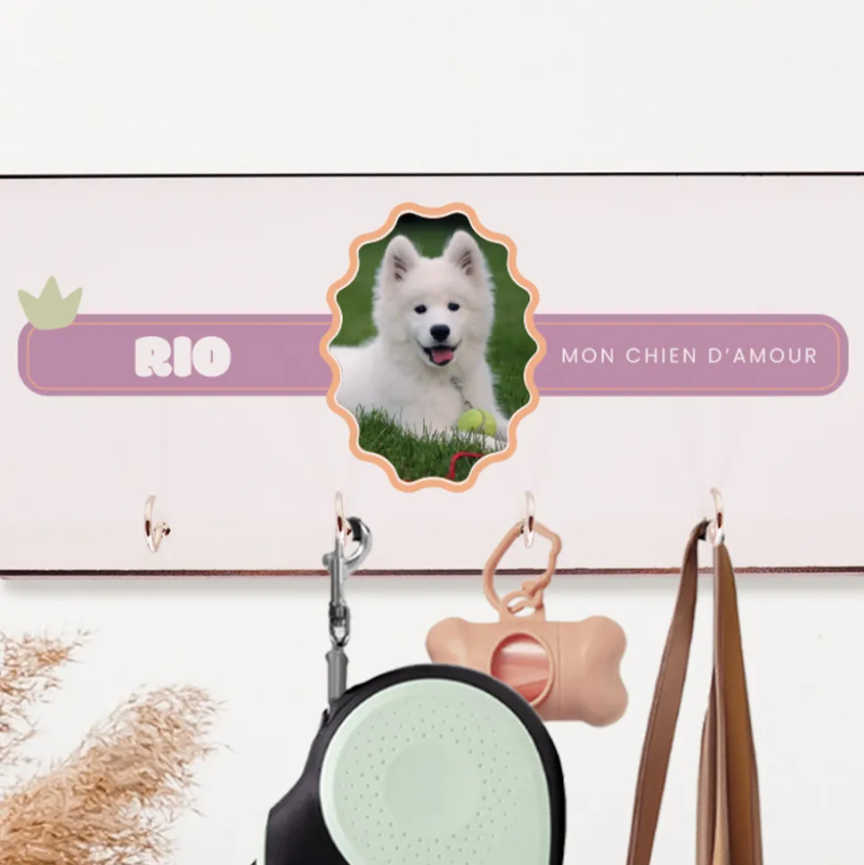 Porte-laisse mural personnalisé - Pet Lovers Club