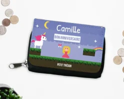 Porte-monnaie personnalisable - Collection Jeux Vidéo Rétro - Version Fille