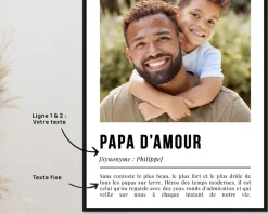 Poster photo personnalisé - Définition Papa