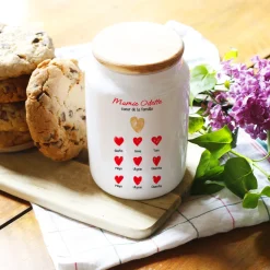 Pot à biscuits personnalisé - Mamie et ses petits coeurs