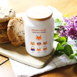 Pot à biscuits personnalisé - Maman Renard et sa meute