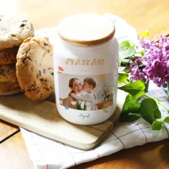 Pot à biscuits personnalisé - Amour Fleuri