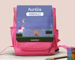 Sac à dos enfant personnalisable - Jeux Vidéo Rétro - Version Fille