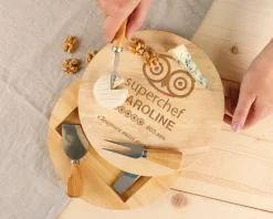 Set à fromage personnalisé en bois - Super Chef
