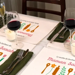 Set de table personnalisé - Recette du Bonheur