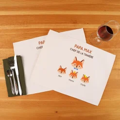Set de table personnalisé - Papa Renard et sa meute