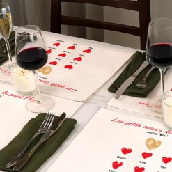 Set de table personnalisé - Papi et ses petits coeurs