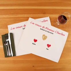 Set de table personnalisé - Maman et ses petits coeurs