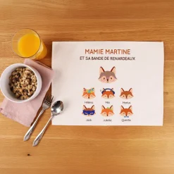 Set de table personnalisé - Mamie Renard et sa meute