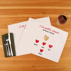 Set de table personnalisé - Mamie et ses petits coeurs