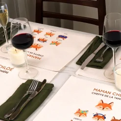 Set de table personnalisé - Maman Renard et sa meute