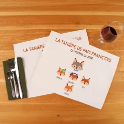 Set de table personnalisé - Papi Renard et sa meute