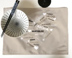 Set de table personnalisable - Coeur Famille