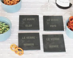 Sous-verres personnalisés en ardoise naturelle