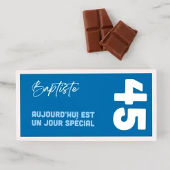 Tablette de chocolat Anniversaire Bleue
