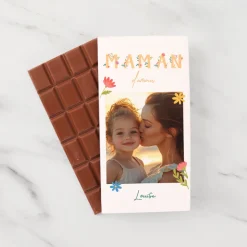 Tablette de chocolat personnalisée - Amour Fleuri