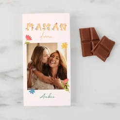 Tablette de chocolat personnalisée - Amour Fleuri