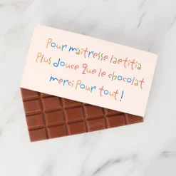 Tablette de chocolat personnalisée - Mots d'enfants pour maîtresse