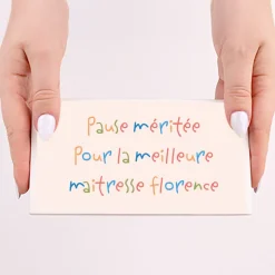 Tablette de chocolat personnalisée - Mots d'enfants pour maîtresse
