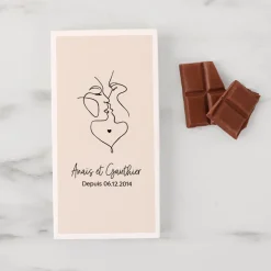 Tablette de chocolat personnalisée - Dessin au trait